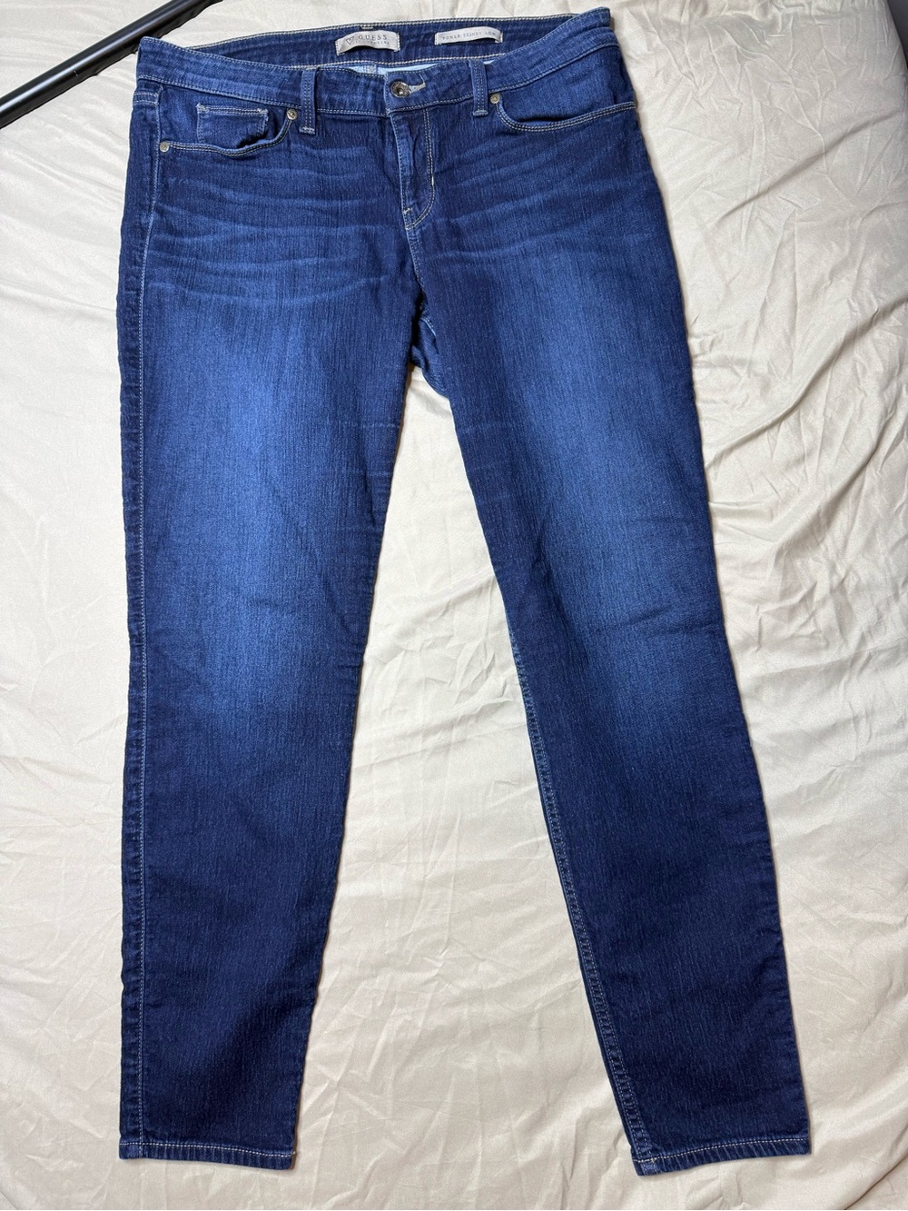 Guess Power Skinny Low Dark Blue Skinny Jeans for Women 31xRg